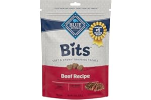 Blue Buffalo Bits Soft Dog Treats for Training, Made with Natural Ingredients & Enhanced with DHA, Beef Recipe, 19-oz Bag