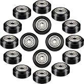 Honoson 16 Pieces 3D Printer Wheels 3D Printer POM Pulley Wheels 625zz Plastic Pulley Linear Bearing Compatible with Creality CR10, Ender 3, Anet A8 3D Printer Accessories, Black