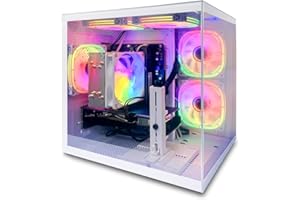 suevery Pre Built Gaming PC Ryzen 5 5600 3.5GHz,(6Core 12Threads Up to 4.4G),Radeon RX6500XT 4G,DDR4 16G Nvme 1TB SSD,WiFi 6 Tower Desktop Computer for Home and Office