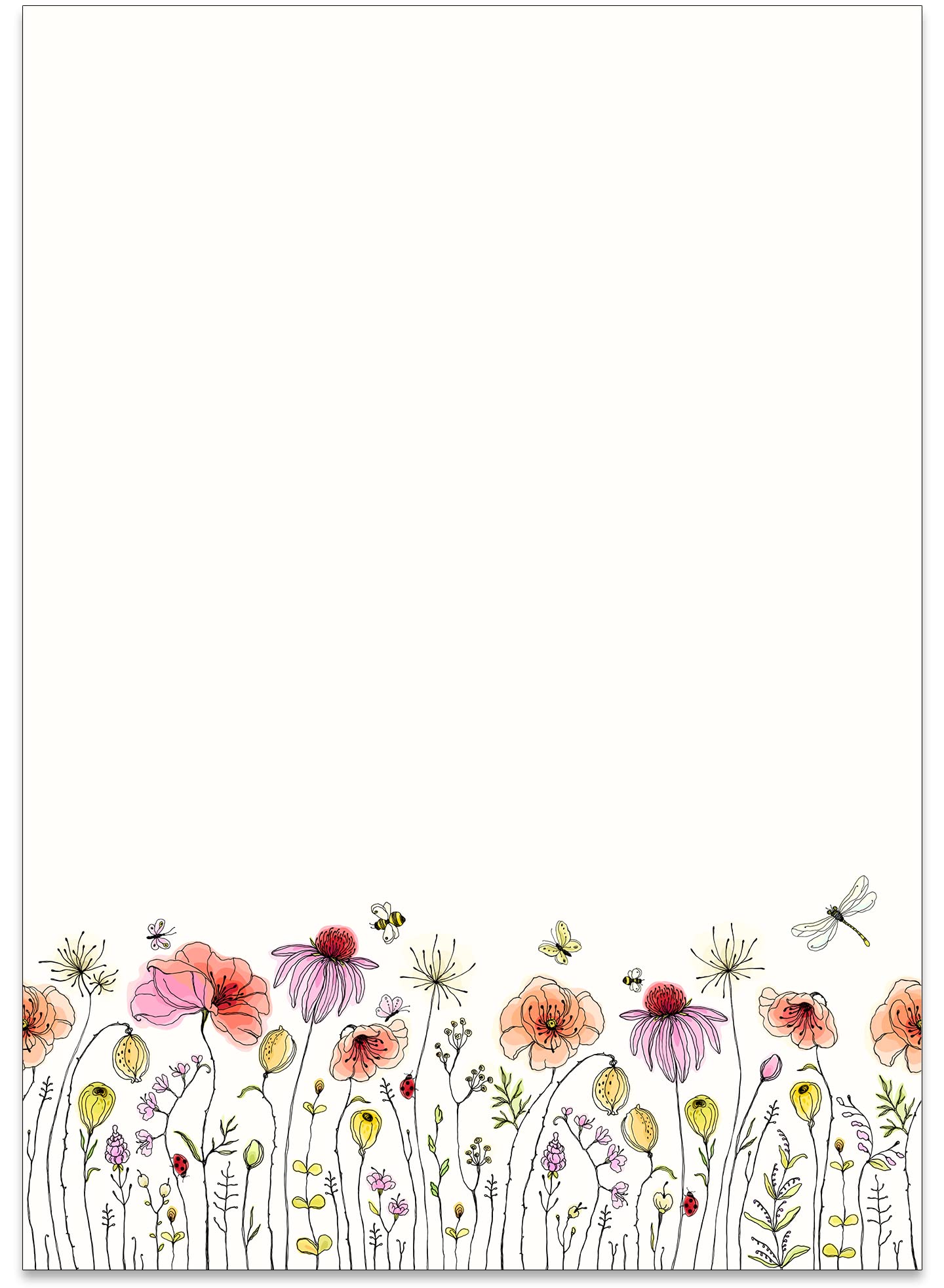 36 Sheets of Old Looking/Vintage Wildflower Design Writing or Printing Paper DIN A4. Great for Vintage invites and Letters