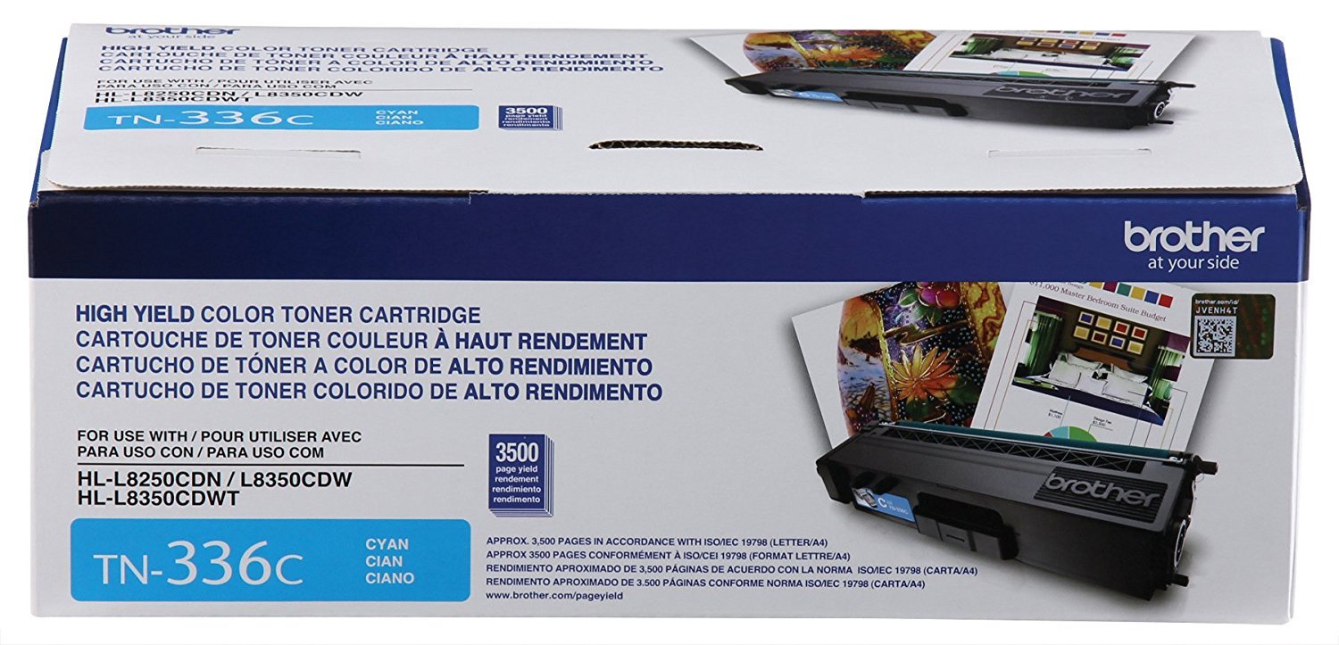Genuine Brother TN336 4-Color High Yield Toner Cartridge Set