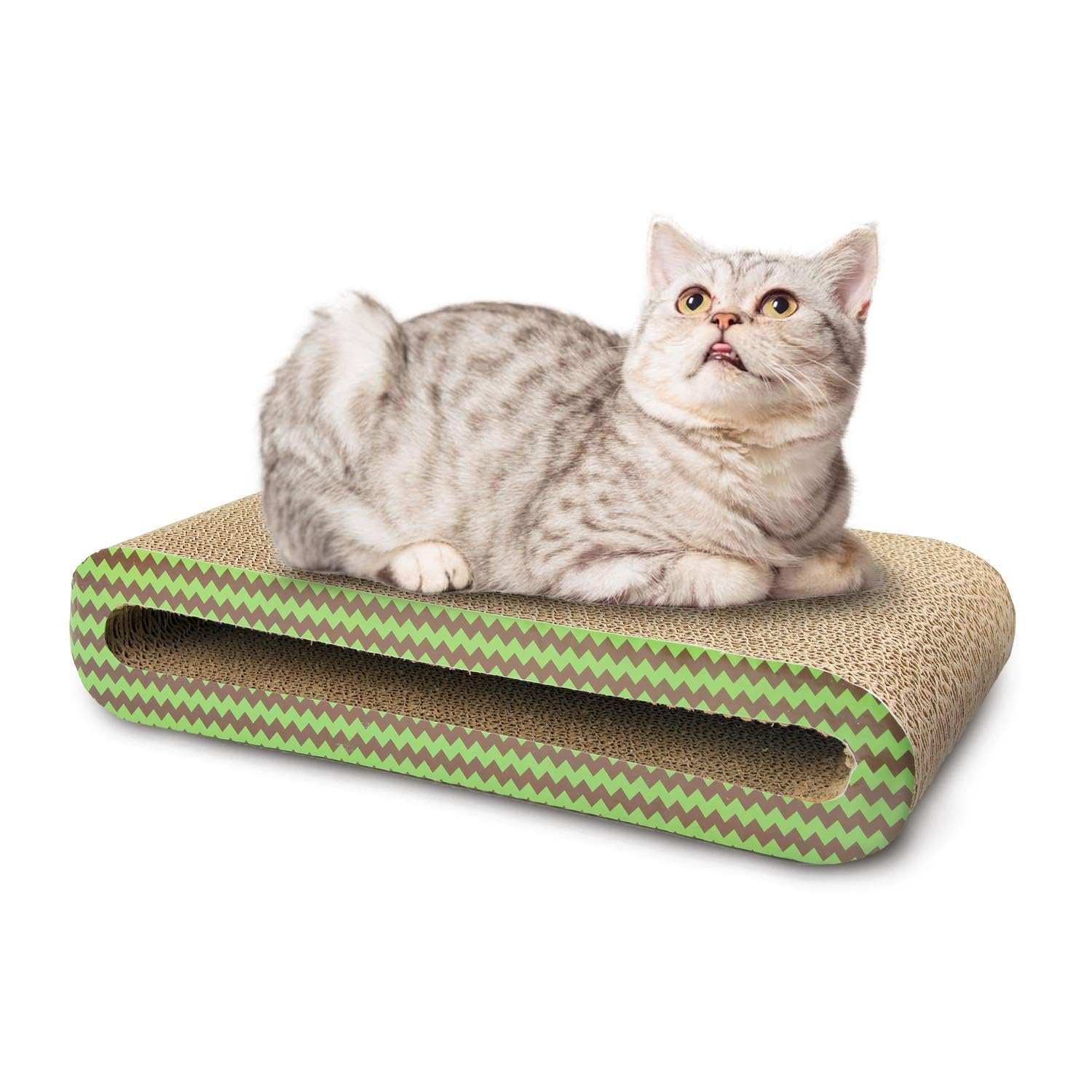 PAWISE Reversible Cat Scratcher Bed – Durable Cardboard Cat Scratch Pad & Lounge Couch, Scratching Board Sofa for Indoor Cats & Kittens, Multi-Purpose Cat Scratcher & Resting Spot