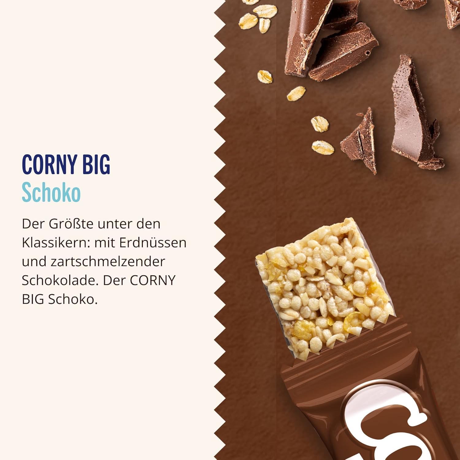 Müsliriegel Corny BIG Schoko, mit Erdnüssen und Schoko, Großpackung 24x50g 3