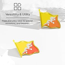 Bhutanese Flag Lapel Pin - Druk Yul Enamel Metal