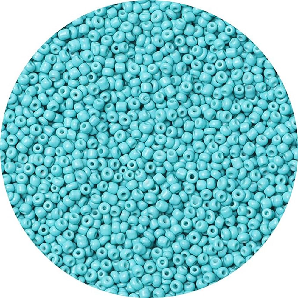 Gkelaly 10000Pcs Lake Blue Glass Seed Beads Bulk for Jewellery Making, 2mm Small Pony Beads for Bracelet Necklace Earring Making & Crafting — image 1