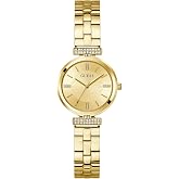 GUESS Gold-Tone Analog Leather Watch