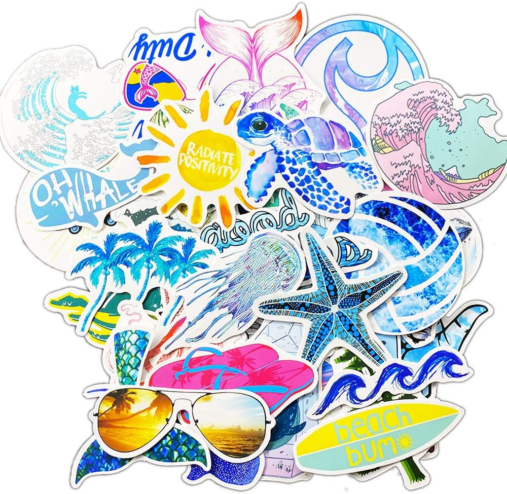 Waterproof Stickers for Laptop, Aesthetic Stickers for Water Bottles - Cute Vinyl Stickers for Teens, Laptop Stickers for Adults (1 Vsco Stickers 50Pcs)