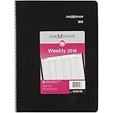 DayMinder 2024 Daily Calendar Planner, Wire Bound, 8x5, Black Cover, Bundle Of 10