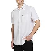 Quiksilver Men's Regular Fit Premium Cotton Short Sleeve Button Up Waffle Woven Shirt