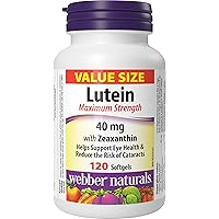 Webber Naturals Lutein 40 mg, 120 Softgels, Maximum Strength Eye Support Supplement with Zeaxanthin