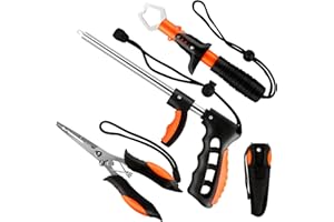 mouhike Fishing Tool Kit Fishing Pliers, Fish Lip Gripper, Fishing Hook Remover, Handheld Digital Fishing Scale, Ice Fly Fish Pliers Fishing Gear Accessories Fishermen Gift (Battery Not Included)