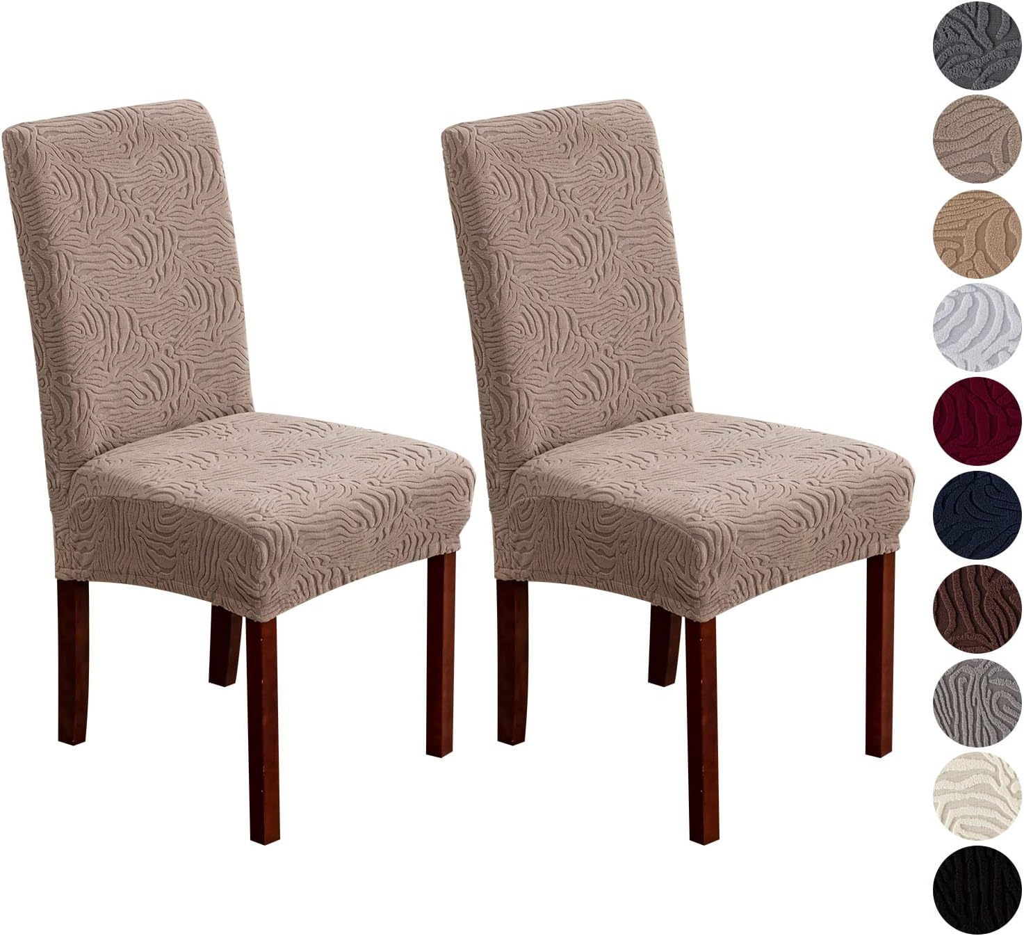 Slipcovers - YUEANG Dining Chair Covers, Chair Covers for Dining Room Stretch Chair Covers Parsons Chair Slipcover, for Dining Room Kitchen Chair Protector Cover, Removable, Washable (Taupe, 2 Pack)