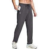 G Gradual Men's Lightweight Pants with 3 Zipper Pockets Athletic Workout Sweatpants Quick Dry Running Hiking Pants for Men