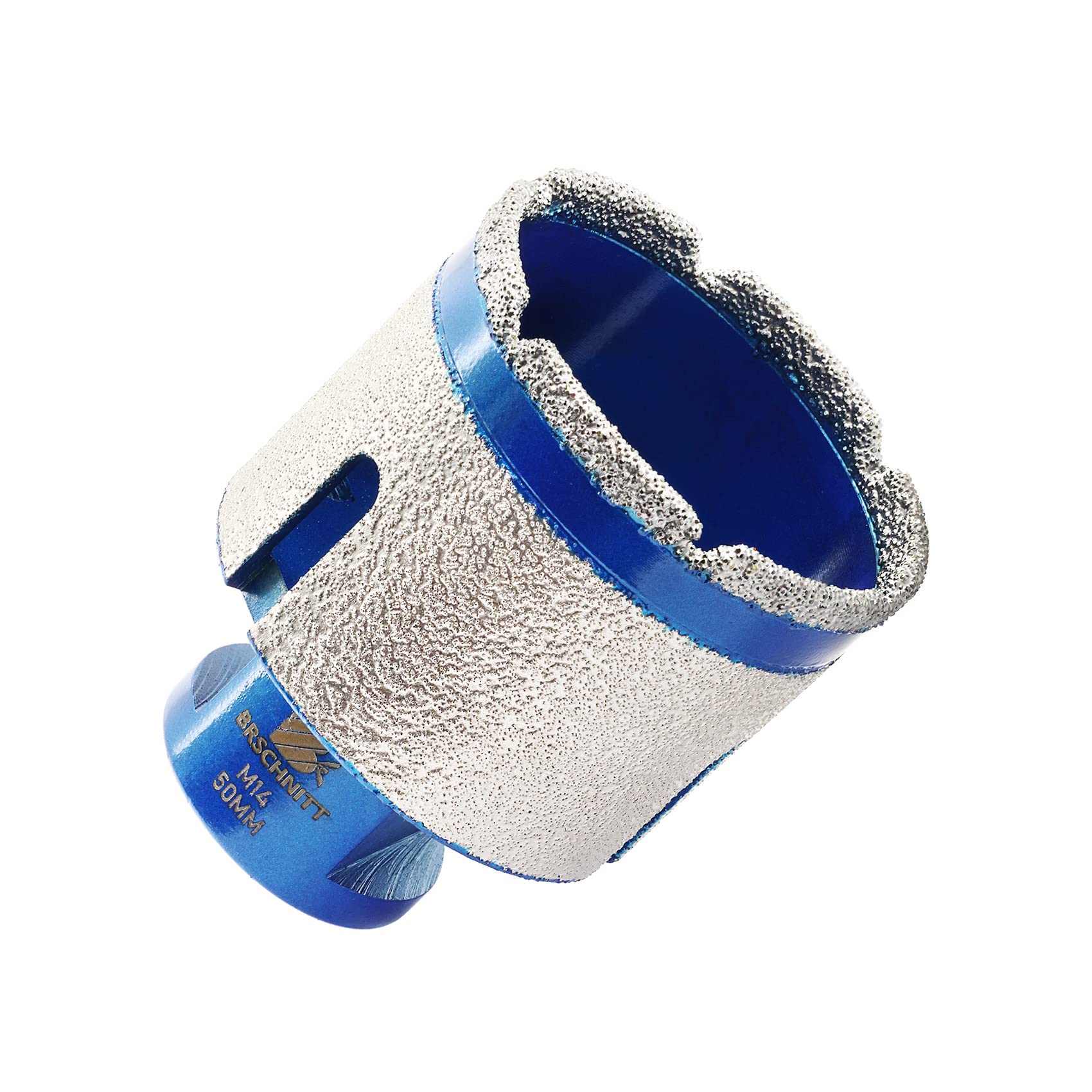 Diamond Core Drill Bit - BRSCHNITT Diamond Finger Milling Bit 50mm for Drilling Enlarging Shaping Round Bevel Holes in Porcelain,Ceramic,Granite,Marble M14 thread