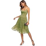Riatobe Womens Lace Floral Overlay V Neck Sexy Sleeveless Cocktail Party Swing Wedding Dresses