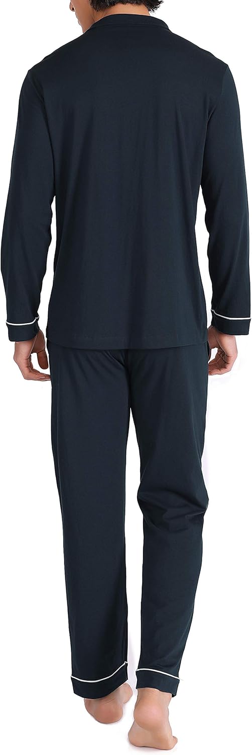 DAVID ARCHY Men's Cotton Sleepwear Button-Down Pajamas Set: Clothing