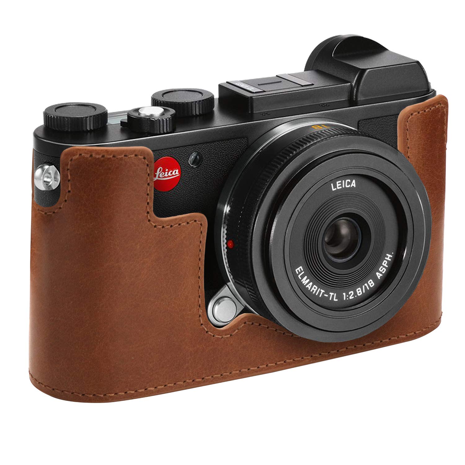 MegaGear MG1458 Ever Ready Genuine Leather Camera Half Case and Strap for Leica CL