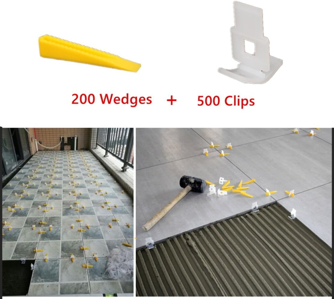 Tile Leveling System (700pic) 500 Clips + 200 Keile für Wand Boden DIY