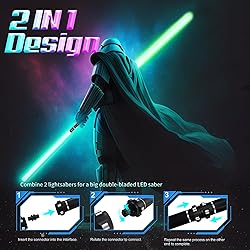 Beyondtrade 12 Colors Lightsabers Toy 2 in 1