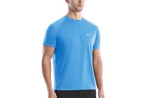 isnowood UPF 50+ Swim Shirts for Men, Sun Protection Short Sleeve Rash Guard Mens Quick Dry Surf Athletic Beach Shirt