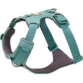 Ruffwear, Front Range Dog Chest Harness, River Rock Green, Medium | Four Points of Adjustment, Foam Padded for All-Day Comfort, Two Strong Leash Attachment Points, ID Pocket and Reflective Trim