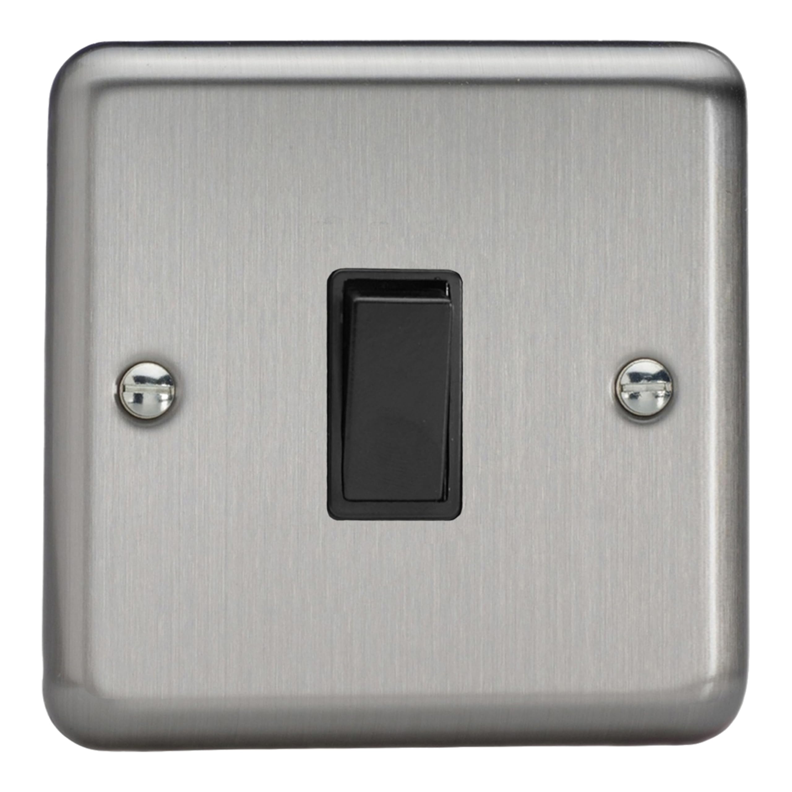 Varilight Single Light Switch 2-Way - Value Matt Chrome With Black Rocker