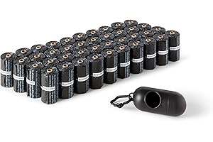 AmazonBasics Lot de 600 sacs à déjections canines avec distributeur et clip pour laisse