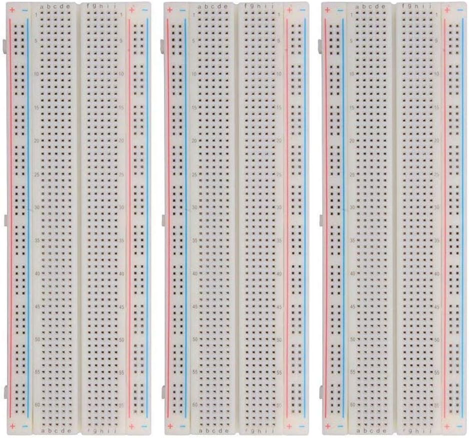 Hailege 3pcs 830 Tie Points Solderless Breadboard 165x50mm 2.54mm Pitch