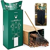Bag Boss Lawn & Leaf Bag Holder + Leaf Scoop, Fits 33���55 Gallon Paper or Plastic Yard Bags | Durable, Foldable Trash Bag Stand