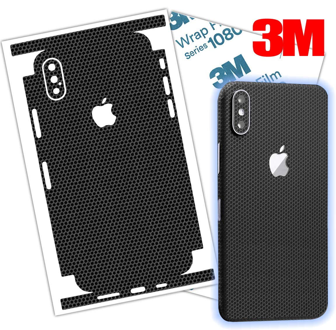 Black Matrix iPhone Skin wrap Made with 3M Vinyl Protective Thin Film Cover Around Edges for iPhone 7, 7 Plus, 8, 8 Plus, X, Xs, XR, Xs Max (iPhone 7 Plus)