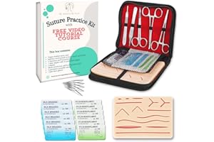 WILLOWWISE Suture Practice Kit for Med/Vet Student-Free Video Tutorial Suture Course-Highest Quality Mesh Reinforced Suture Pad-All in One Practice Suture Kit w/Scissors, Suture Removal Kit