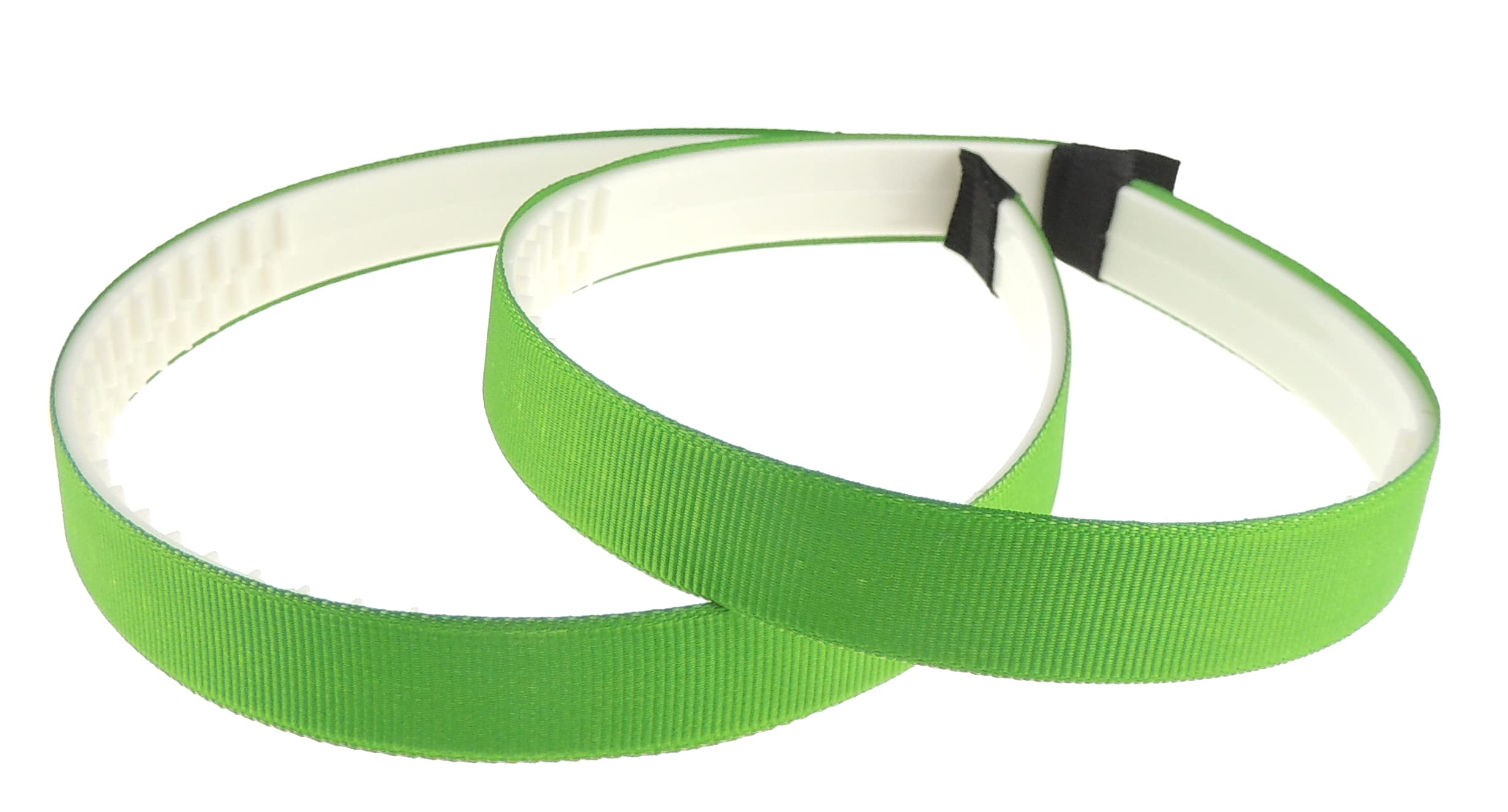 Set of 2 Girls Ladies DIY Dance Recital Play Birthday Party School Uniform Wedding Special Occasion Hair Narrow Fabric Ribbon Toothed 1.5cm Short Long Hair Headband Alice Band Hairband (Green White)