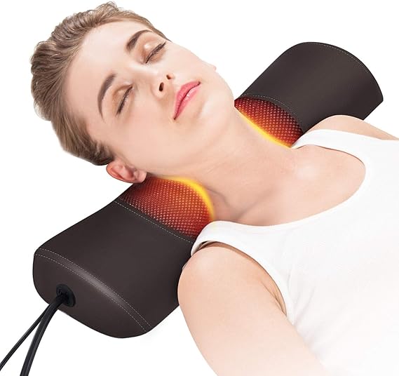 Boriwat Neck Traction Pillow Inflatable with Heat & Vibration, Cervical Neck