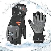 Vgo... -20/-4F Winter Work Gloves - Waterproof Insulated Cow Leather Gloves (1 Pair, XL, Black, CA7759FLWP)