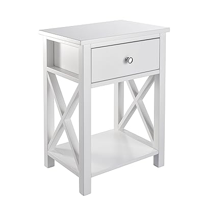 MAGIC UNION X-Design Side End Table with Storage Bin Drawer