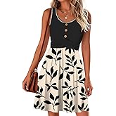 Summer Dresses for Women 2026 Trendy Twist Front Waffle Knit Dress Flowy Sleeveless Sundresses