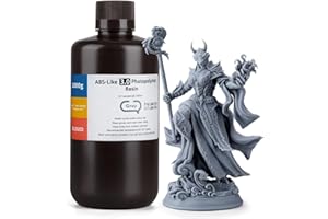 ELEGOO ABS-Like 3D Printer Resin 3.0, 405nm UV-Curing Photopolymer Resin for Mars Saturn Jupiter MSLA DLP LCD 3D Printing with Strength and Toughness, High Precision, Low Viscosity, Grey 1000g