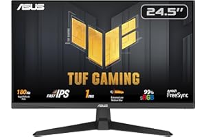 ASUS TUF Gaming 25” (24.5 viewable) 1080P Gaming Monitor (VG259Q3A) – FHD, 180Hz, 1ms, Fast IPS, Extreme Low Motion Blur, FreeSync, Variable Overdrive, Speakers, 99% sRGB, Shadow Boost 3yr Warranty
