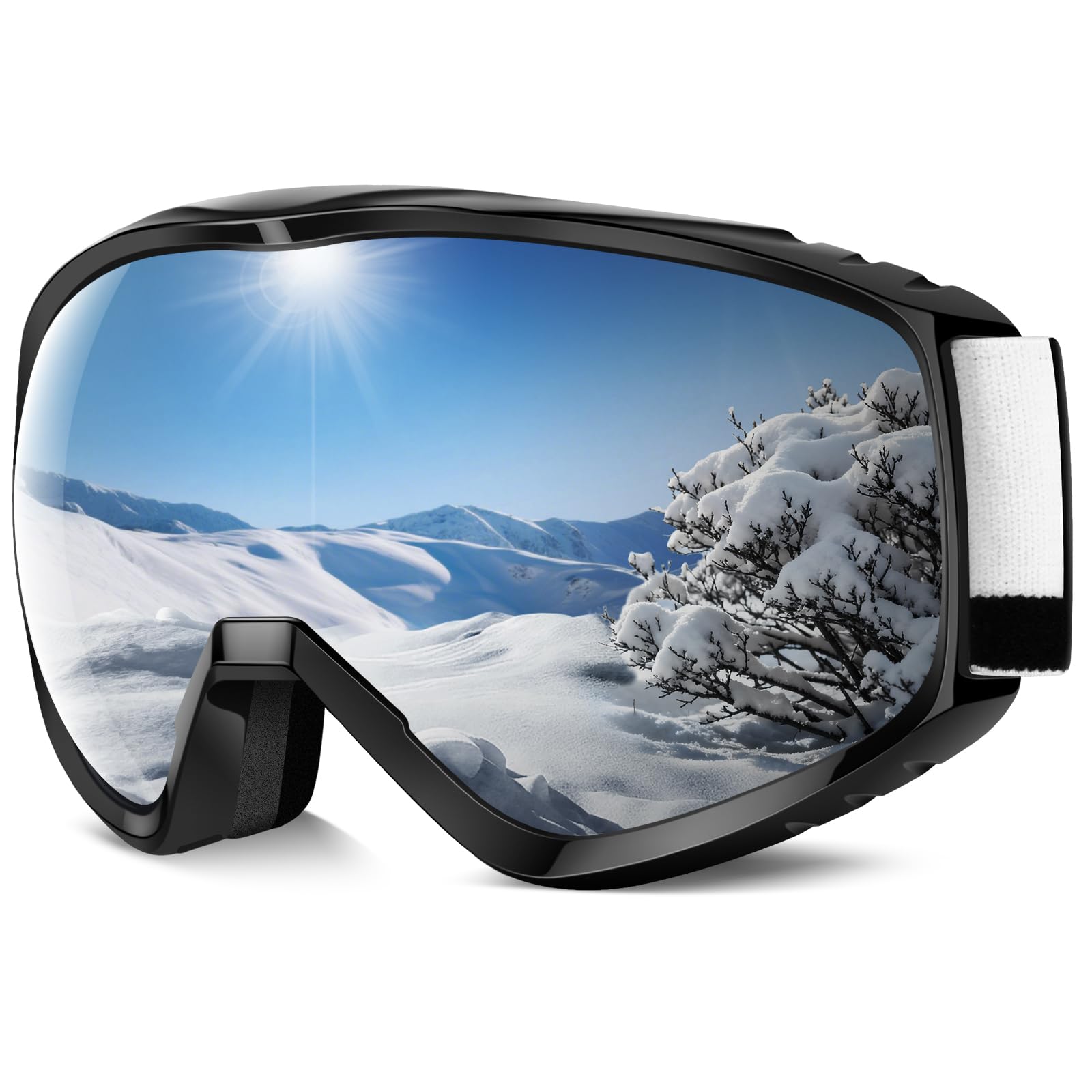 Findway Ski Goggles For Women Men Youth Teen, Snowboarding Goggles Over Glasses Compatible Helmet, Anti-fog UV Protection, Anti-glare Skiing Goggle Gray For Skiing Snowboarding