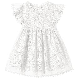 Niyage Toddler Girls Elegant Lace Pom Pom Flutter