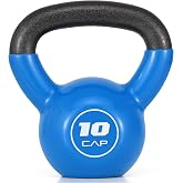 CAP Vinyl Coated Cast Iron Kettlebell, 10-50 LB Home Gym Weight