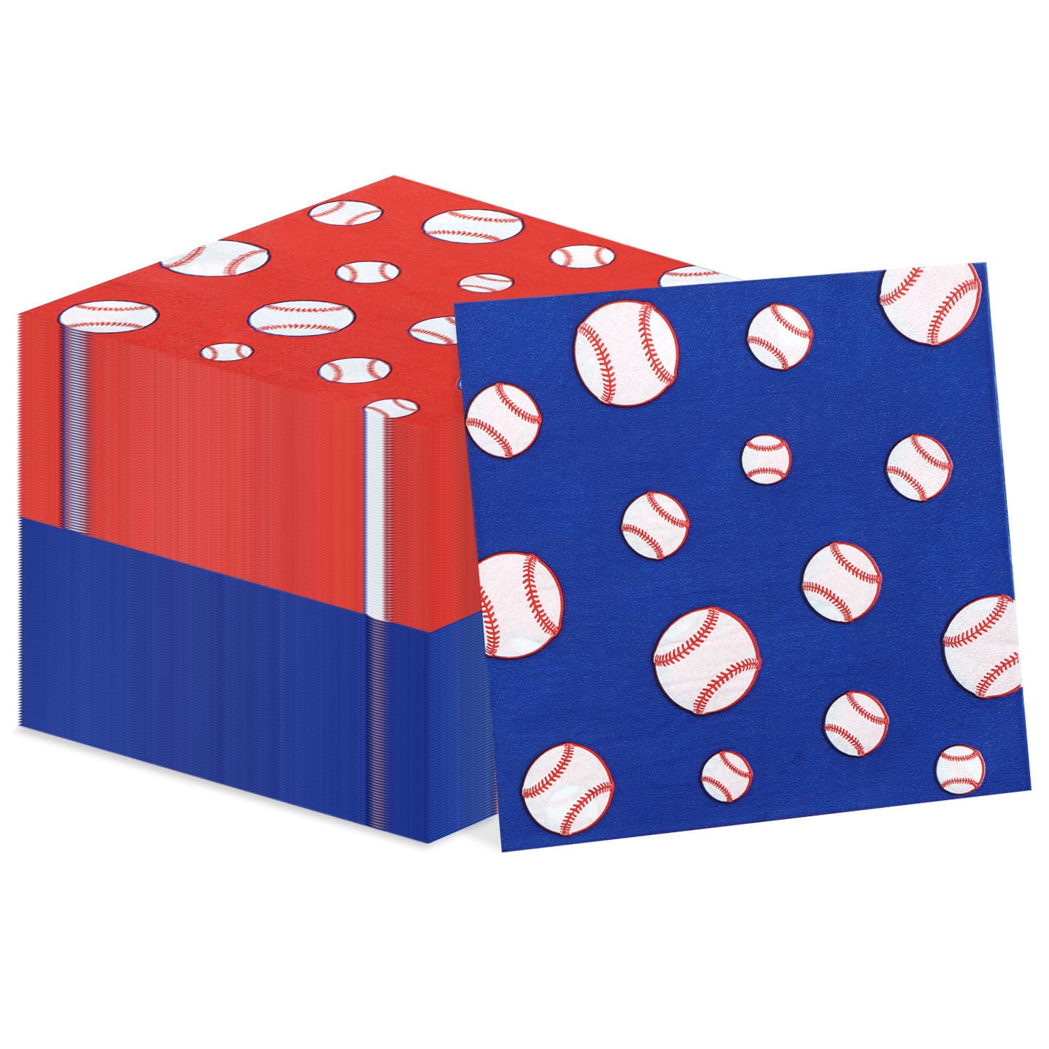 Photo 1 of 100Pcs Baseball Napkins, Disposable Baseball Paper Napkins, Picnic Napkins for Sports Fans Kid Adult Birthday Party Supplies, 13 x 13 Inches