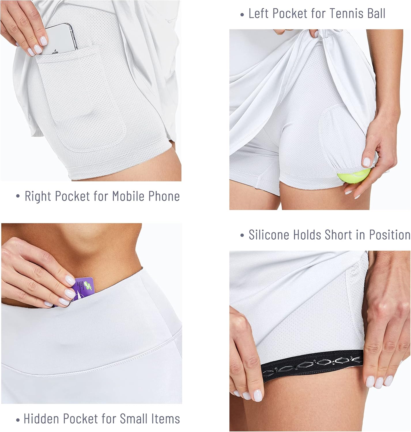 Ogeenier Women's Tennis Skirts with Shorts Pleated Mini Athletic Golf Skorts with Pockets for Running Workout Sports : Sports & Outdoors