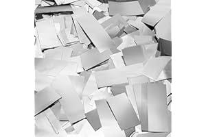 Sumind 200 Grams Gold Silver Large Metallic Confetti Rose Glitter Throwable Table Scatter Foil Confetti for Christmas Birthday Party Baby Shower Graduation Wedding Celebrations(Silver)