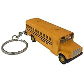 KiNSFUN Classic Mini School Bus 2.5 Inches Die Cast Metal Model Key Chain