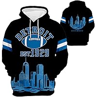 thumbnail image 2 of Men's Graphic City Letter Embroidery Hoodie - Football Team Fan Pullover Sweatshirt 2 of 12