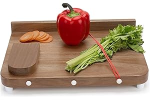 One Handed Cutting Board|Adaptive One Handed Cutting Board, Wooden Chopping Disability Aids with Spike, Anti Slip Bottom and 