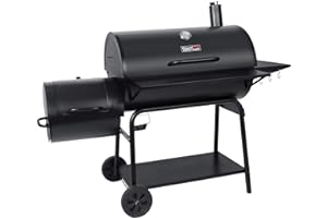 Royal Gourmet CC2036F Barrel Charcoal Grill with Offset Smoker, Outdoor BBQ Grill with 1200 Sq. In. Grilling Area for Large Event Gathering, Black