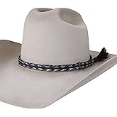 Cobalt Western Horsehair Hat Band for Cowboy Hats – Genuine Handwoven Blue and Brown Single Tassel Hat Accessory – 5/8" Wide Adjustable Band – Handmade in Ecuador