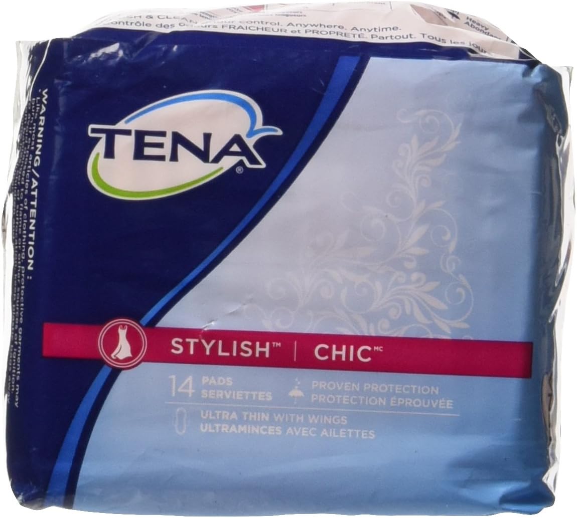 Tena Stylish Ultra Thin Pad Wings, 14 Count (Pack of 8) Amazon.ca